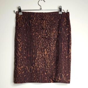 Leopard Print Brown Skirt